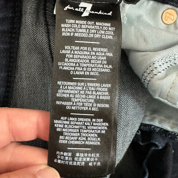 7 For All Mankind Austyn Crop Jean Women 29 Dark Wash Stretch Slim Leg Logo - Picture 8 of 11